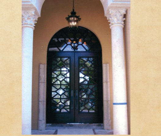 stained mahoganay doors