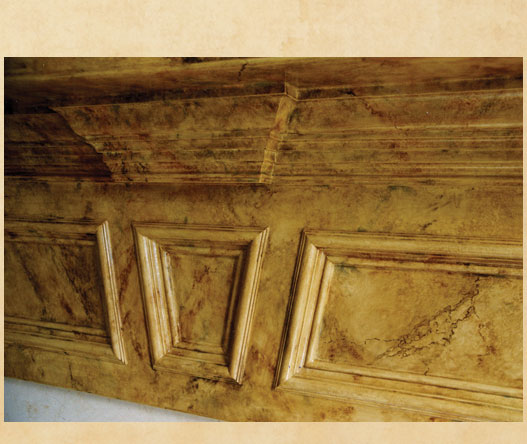 faux marble mantle detail