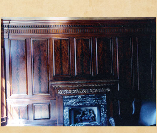 faux mahogany panel room
