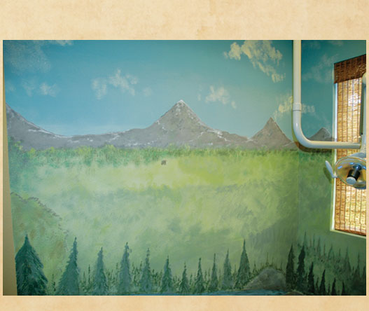 Mural mountain scene-dentist office